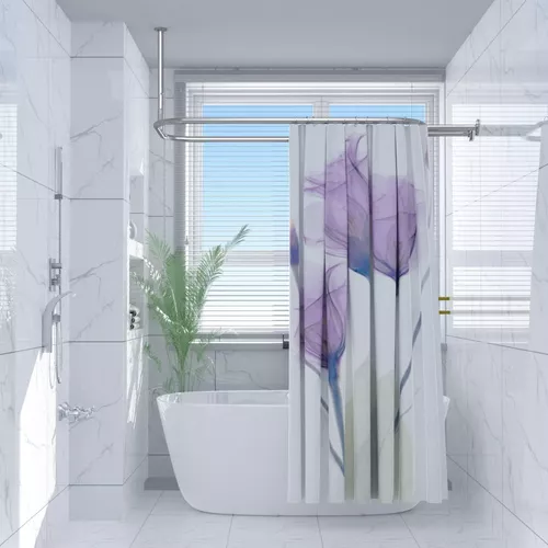 Barra Cortina Baño Curva Forma Cuadrada Para Tina Innovador