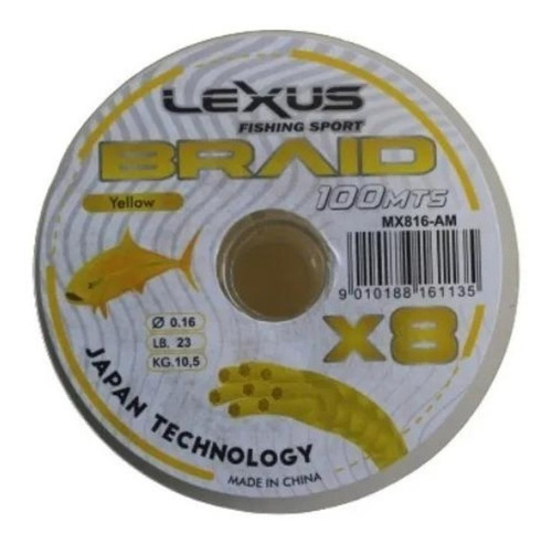 Multifilamento Lexus Braid 8 Hebras X 100m 0.14mm