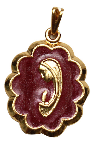 Uzzy | Medalla Flor Madonna 23mm Chapa De Oro 22k