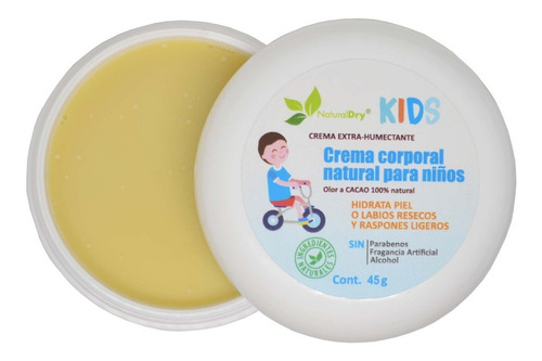 Crema Corporal Natural Para Niños Naturaldry Humectante 60gr Fragancia Cacao
