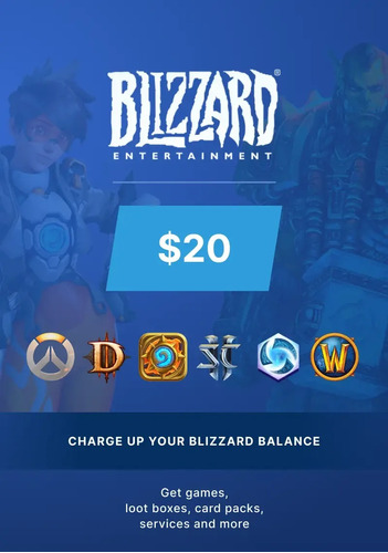 Gift Card Blizzard / Battle.net 20 Usd