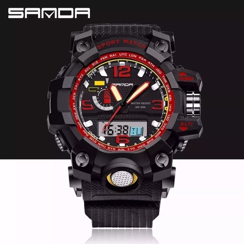Relógio Preto Dourado Azul Vermelho Digital Masculino Barato
