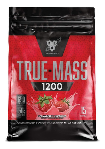 Suplemento en polvo BSN  True-Mass 1200 proteína sabor frutilla en bolsa de 4.65kg