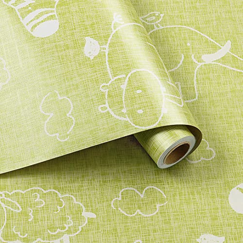 17.71  X78.7 Kids Wallpaper Peel And Stick Light Green ...