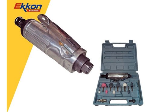 Amoladora Recta Kommberg Neumatica 1/4 Kit Piedra Matriceria