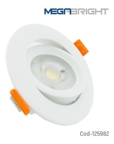 Foco Led Megabright Embutido Basculante 6,5watt Luz Calida