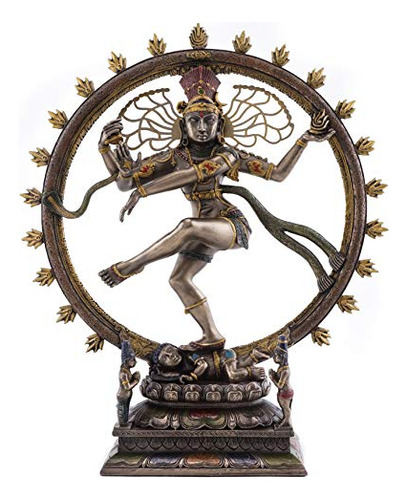 Señor Nataraja Baile Shiva Estatua Real Polvo De Bronce Fund