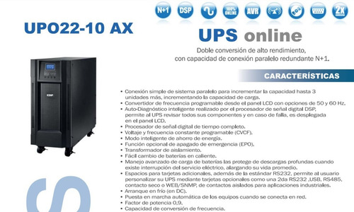 No Break Cdp 10000 Va, 9000 W 10kva Upo22-10 Ax 220vca
