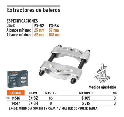 Extractor De Rodajes 2.1/4 14516 Truper