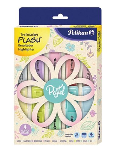 Pelikan Resaltadores Flash Pastel X 10 Colores