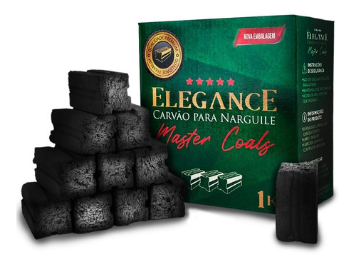 Carvão De Coco Yahya Master Coals Elegance Para Narguile 1kg