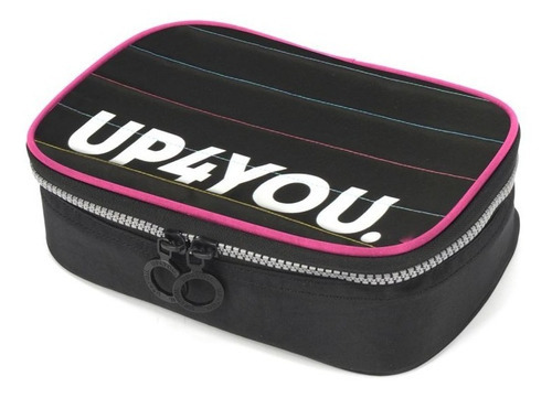 Estojo Escolar Feminino Juvenil Para 100 Lápis By Up4you Cor Preto