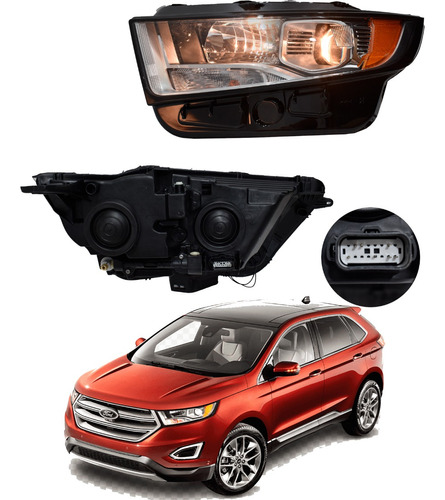 Faro Ford Edge 2015 2016 2017 Halógeno Cromo Derecho Nuevo *