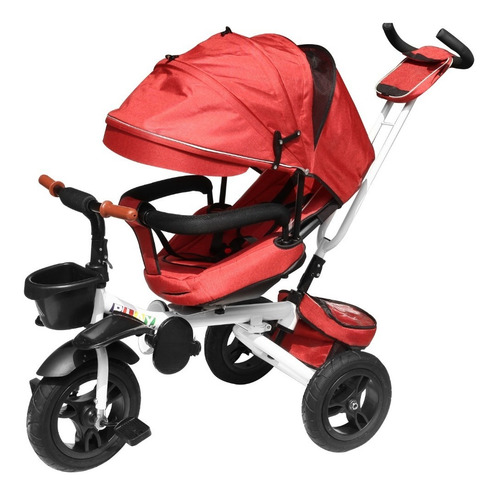 Coche Paseo Niño Triciclo 360 Volante Con Capota Ml 1005