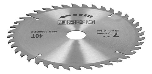 Hoja De Sierra De Corte 7x40t, 180 Mm, Disco Circular De Car