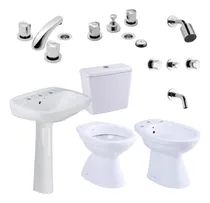 Comprar Juego Baño Pringles Ferrum Combo Porcelana + Set Griferias