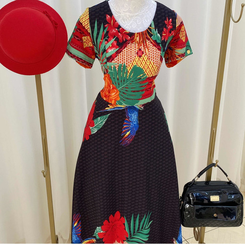 Imagem 7 de 8 de Vestido Rodado Longo Florido