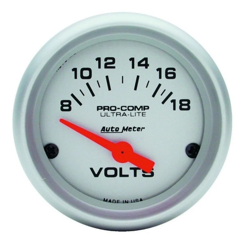 Auto Meter 4391 Voltimetro 2-1 / 16 , 8-18 V, Air-core, Ult