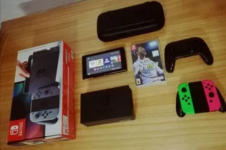 Nintendo Switch Flashada Completa 128gb + Juegos+ Controler