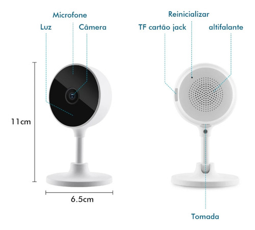 Camera Segurança Wifi Full Hd Alexa Google App Com Microfone
