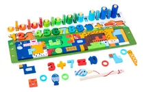 Comprar Abaco Encastre Didactico Juego Pesca Números De Madera Denbu