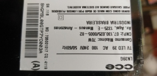 Fones Tv Cce Ln39g
