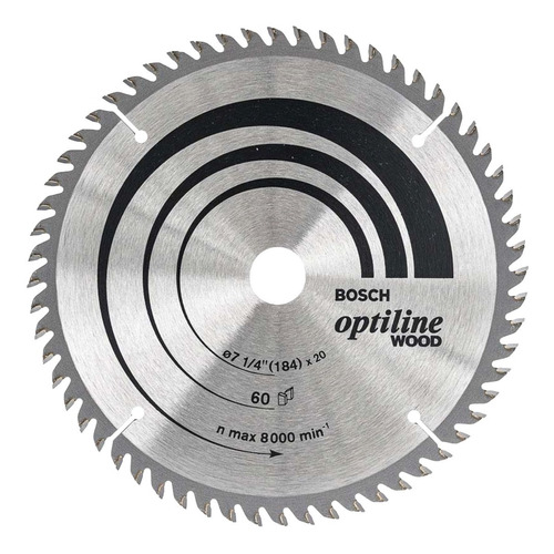 Disco De Sierra Circular Optiline 184mm (7-1/4) 60 D Bosch