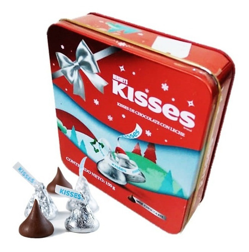 Estuche Hersheys Kisses Navidad Milk Chocolate Lata X150gr 
