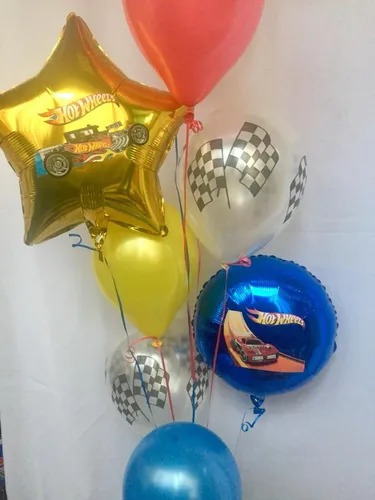 Bouquet Globos Hot Wheels A Elección Metalizados 