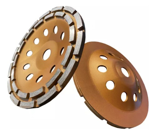 Muela Copa Disco Diamantada De 180mm Hormigón Desbaste Doble Dorado Oscuro