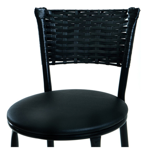Kit Com 2 Banquetas Altas Perfeitas Para Casa Cozinha Bistrô Acabamento Da Estrutura Preto Cor Preto