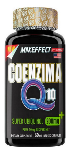 Coenzima Q10 Ubiquinol 200mg - 60 Caps - Maxeffect Pharma Sabor Sem sabor