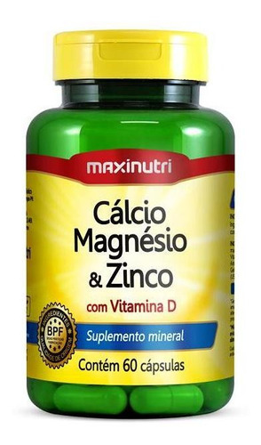 Cálcio Magnésio E Zinco 600mg 60cps Maxinutri