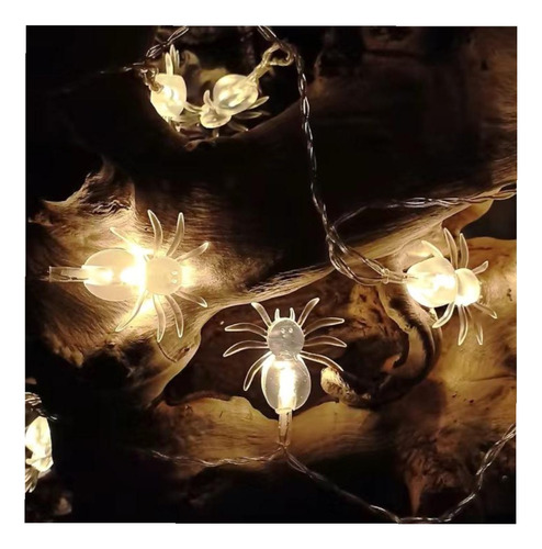 1 Cadena De Luz Led Para Halloween Con Diseño De Arañas