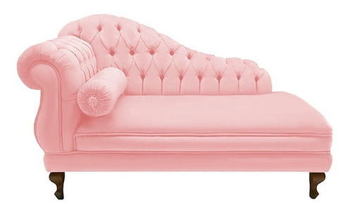 Recamier Divã Namoradeira Larissa 150cm Suede Rosa Cor Rosa-bebê