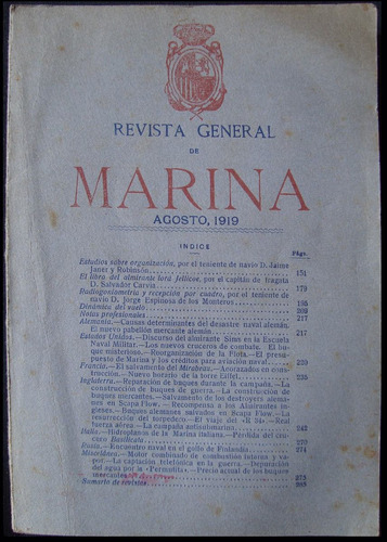 Revista General De Marina. Lxxxv, Cuaderno 2º. 1919. 48n 538