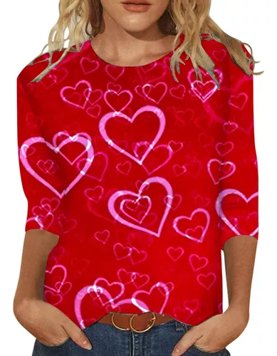 Lmzaren Blusa Deportiva Moda Para Dia San Valentin Mujer Tr
