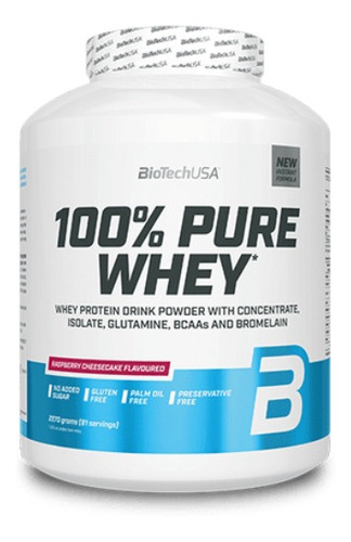 Suplemento en polvo BioTechUSA  100% Pure Whey proteína sabor raspberry cheesecake en pote de 2.27kg