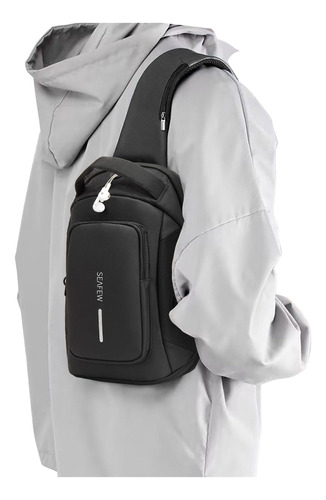 Seafew Small Black Sling Bag Crossbody Backpack Shoulder Me.