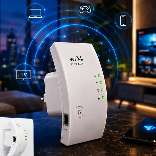 Repetidor De Sinal Wifi Roteador Wireless Amplificador Potente Sem Fio Turbo Cor Branco 1800mbps Longo Alcance Internet Porta Ethernet Casa Escritório Configuração Fácil Marca Fergusom