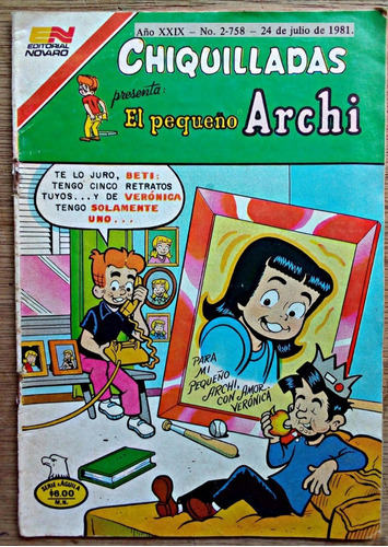 El Pequeño Archi Chiquilladas 2 Cómics - Editorial Novaro