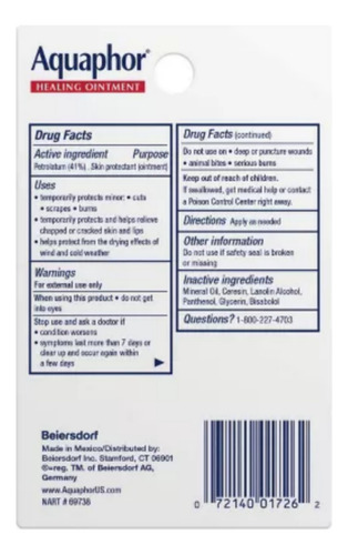 Aquaphor Advanced Therapy Balsamo Labial En Lata De 7g