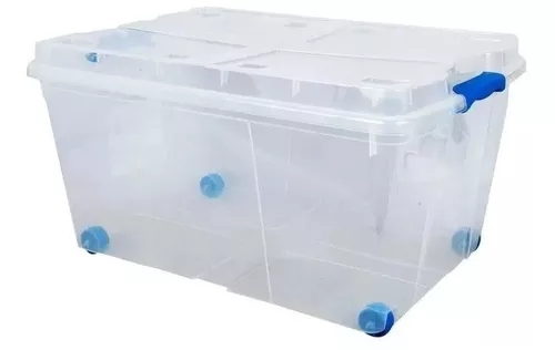 Permitirse Reunir disparar Caja Organizadora 60 Litros Con Ruedas Transparente Plastica