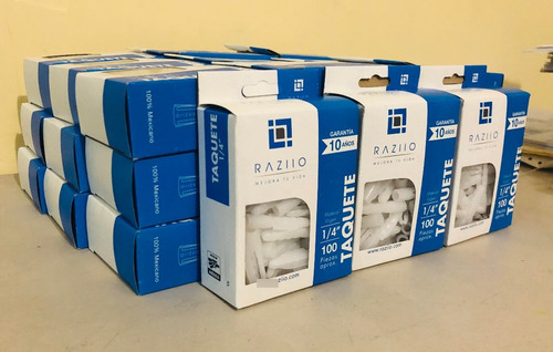 Imagen 2 de 5 de Paquete 10 Cajas Taquete Plástico 1/4 Raziio (100p Por Caja)