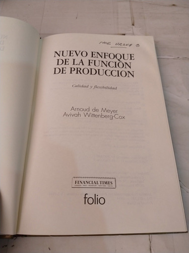 Nuevo Enfoque De La Función De Producción A De Meyer (Usado)
