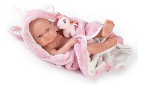 Beb Reborn Nica Antonio Juan Capucha Y Peluche Unicornio