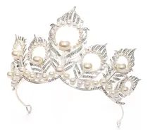 Comprar Tiara De Corona De Perlas De Cristal Barroco Con Diamantes