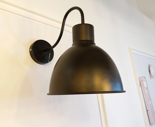 Imagen 4 de 6 de Lampara Aplique De Pared Vintage Tipo Campana Negra.