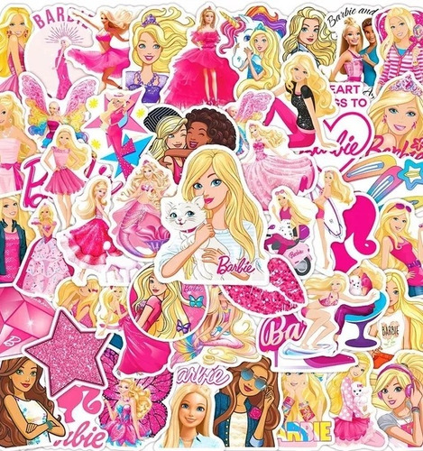 Stickers Adhesivos Barbie 50 Unidades