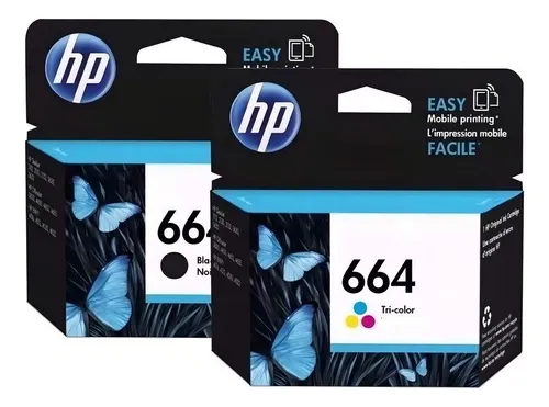 Kit 2 Cartuchos Tinta Hp 664 1 color F6v28al 1 Negro F6v29al